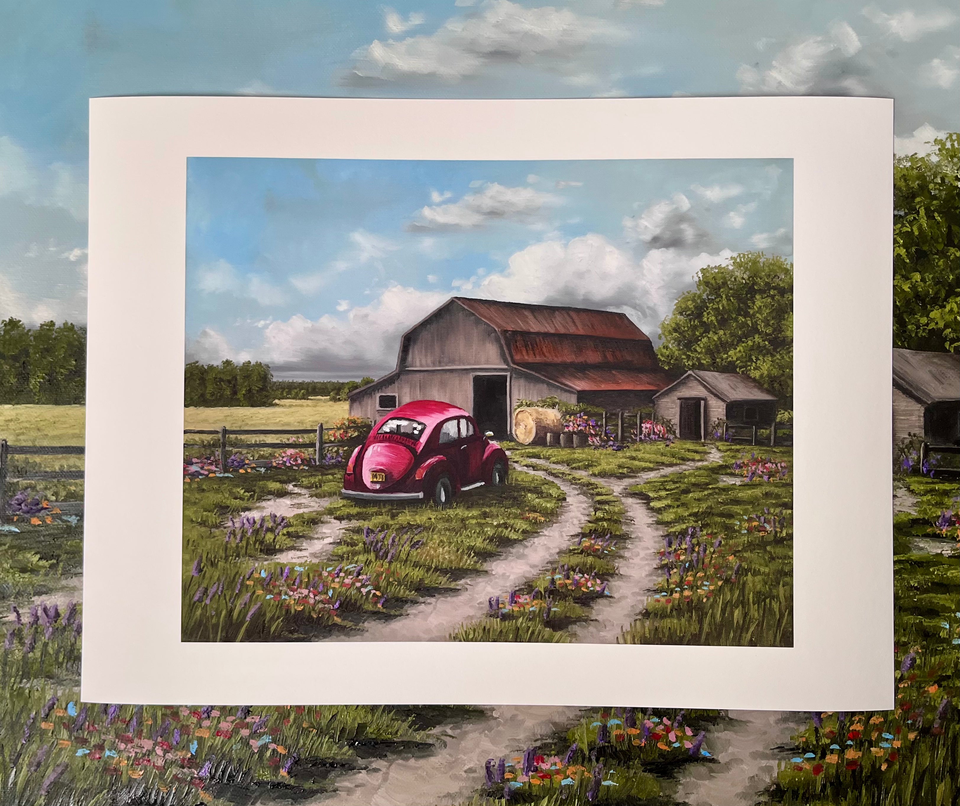 The Barn Beyond The Bend 30x40cm