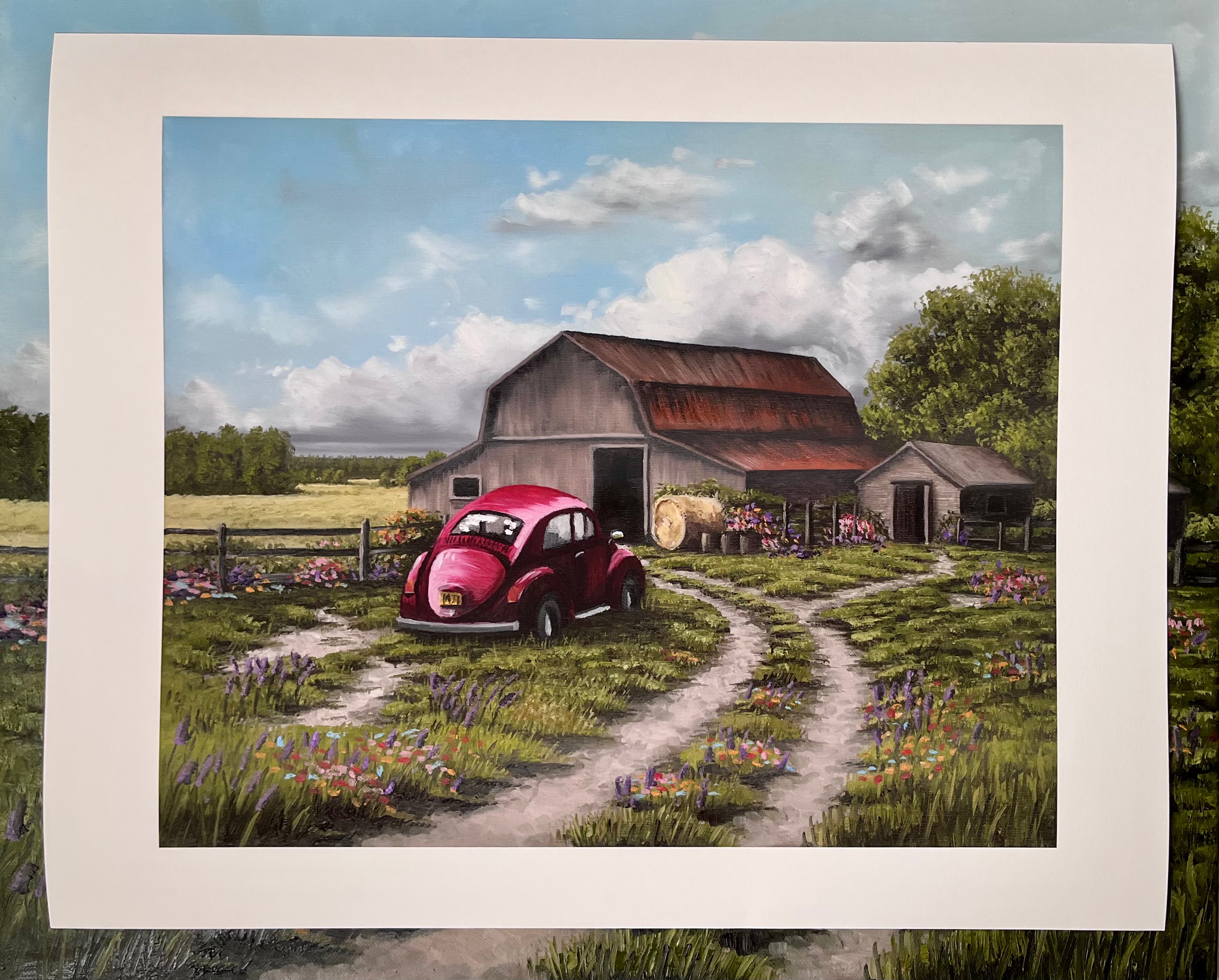 The Barn Beyond The Bend 40x50cm